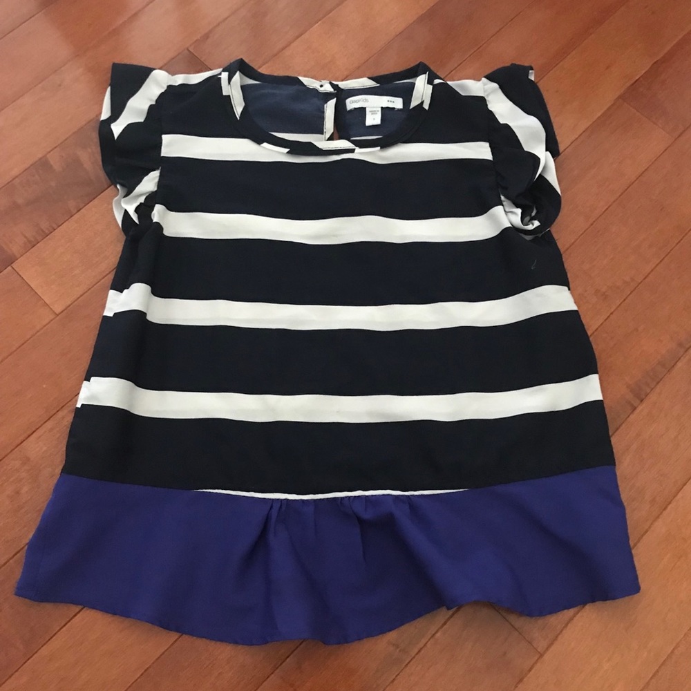 Gap kids blue striped silk shirt